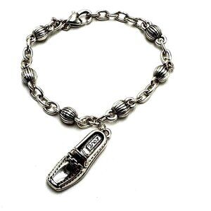 Brighton Shoe Charm Silver Plated Chain Bracelet Up to 8 Inches